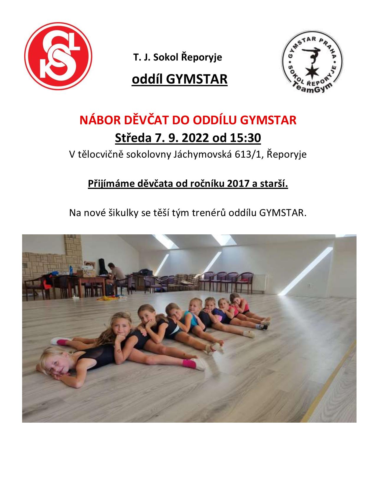 Read more about the article Nábor děvčat do oddílu Gymstar